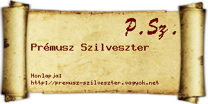 Prémusz Szilveszter névjegykártya